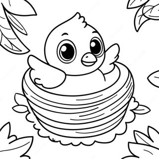 Sod Babyfugl I Rede Farvelaegningsside 108205-45196