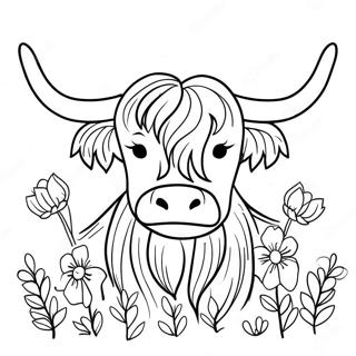 Hojlandskvaeg Med Blomster Farvelaegningsside 108233-45221