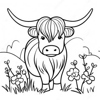 Hojlandskvaeg Med Blomster Farvelaegningsside 108233-45222