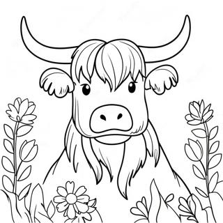 Hojlandskvaeg Med Blomster Farvelaegningsside 108233-45223