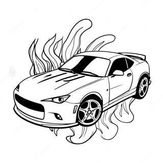 Stilfuld Driftbil Med Flammer Farvelaegningsside 108285-45262