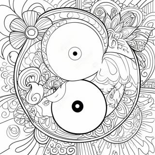 Indviklet Yin Yang Design Farvelaegningsside 108361-45315