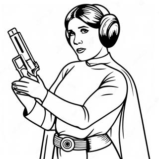 Prinsesse Leia Med Blaster Farvelaegningsside 108852-45700