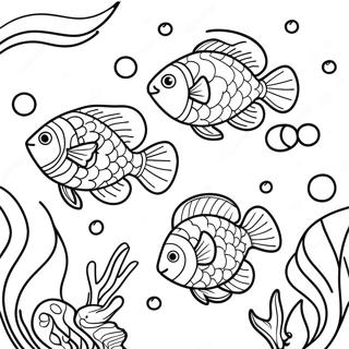 Farverig Regnbuefisk Underwater Scene Farvelaegningsside 109005 45815