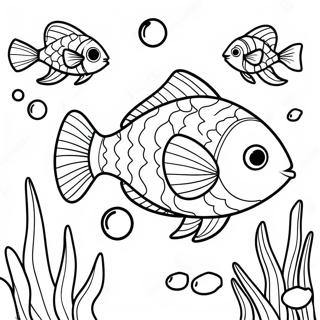 Farverig Regnbuefisk Underwater Scene Farvelaegningsside 109005 45816