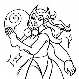 Magisk Skarlagensrod Heks Farvelaegningsside 109213 46043