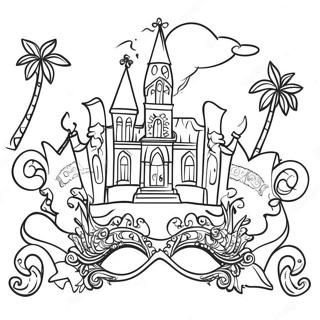 Farverig Louisiana Mardi Gras Parade Farvelaegningsside 109674-46403