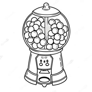 Kugleautomat Fyldt Med Godbidder Farvelaegningsside 109829 46530