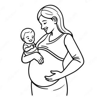 Glad Gravid Mor Holder Babybump Farvelaegningsside 109981 46640