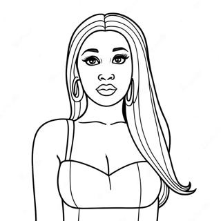 Nicki Minaj Med Farverigt Har Farvelaegningsside 110084-46718