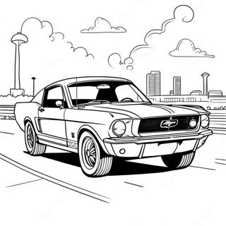 Klassisk Mustang I Et Lob Farvelaegningsside 110187-46799