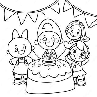 Munter 5 Fodselsdags Festscene Farvelaegningsside 110754-47246