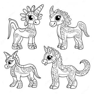 Farverige Alebrijes Fantasivaesner Farvelaegningsside 111165-47584