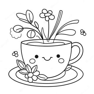 Sod Te Kop Med Blomster Farvelaegningsside 111449-47803