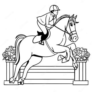 Elegant Farvelaegningsside Med Springhest 111500 47844