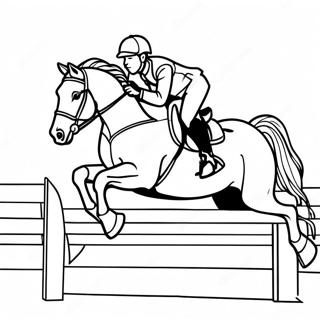 Farverig Farvelaegningsside Med Springhest Og Rytter 111503 47856