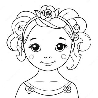 Sod Ballerina Med En Blomsterkrans Farvelaegningsside 11167-2584