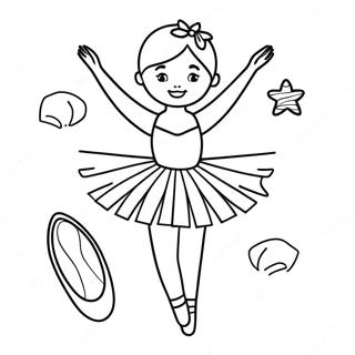 Ballerina Med Glitrende Ballet Sko Farvelaegningsside 11169-921