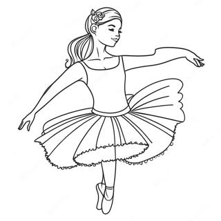 Ballerina Med Glitrende Ballet Sko Farvelaegningsside 11169-922