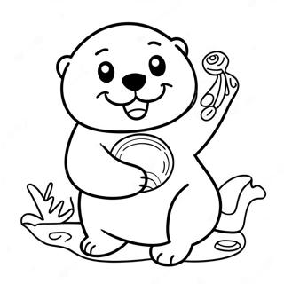 Glad Saelhund Holder En Musling Farvelaegningsside 112219 48412