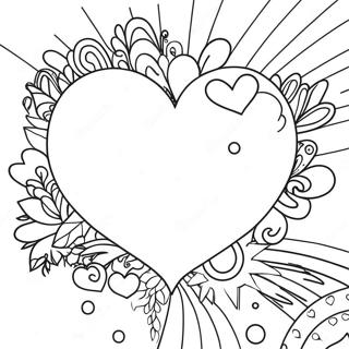 Farverig Regnbue Hjerte Farvelaegningsside 112908 49061