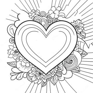 Farverig Regnbue Hjerte Farvelaegningsside 112908 49063