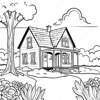 Vintage Landhus Scene Farvelaegningsside 113067 49194