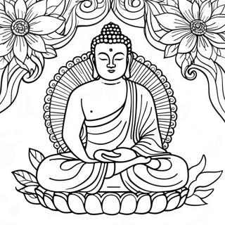 Meditativ Buddha Farvelaegningsside 113217-49301