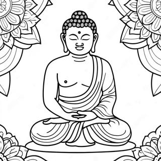 Meditativ Buddha Farvelaegningsside 113217-49303