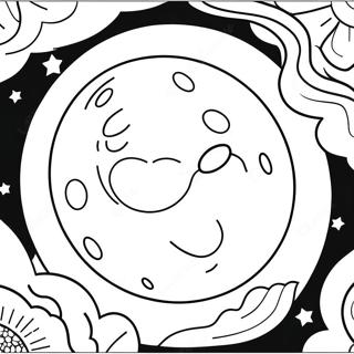 Farvelaegningsside Med Fuldmane I En Stjerneklar Himmel 113398-49448