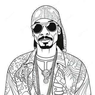 Snoop Dogg I Et Funky Outfit Farvelaegningssiden 113528-49549