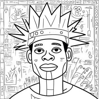 Basquiat Krone Figur Farvelaegningsside 113681 49665