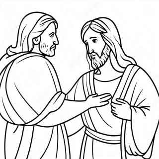 Farvelaegningsside Med Jesus Der Rorer Ved Spedalske 114221-50088