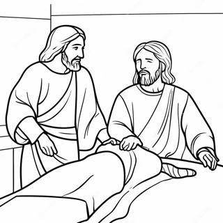 Farvelaegningsside Med Jesus Og Den Lammede Mand 114222-50090