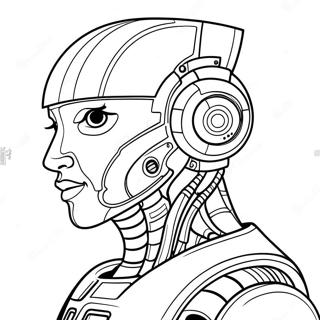 Futuristisk Robot Farvelaegningsside 11426-524