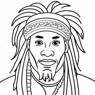Jamaicansk Rasta Mand Med Dreadlocks Farvelaegningsside 114274 50133