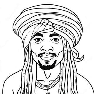 Jamaicansk Rasta Mand Med Dreadlocks Farvelaegningsside 114274 50134