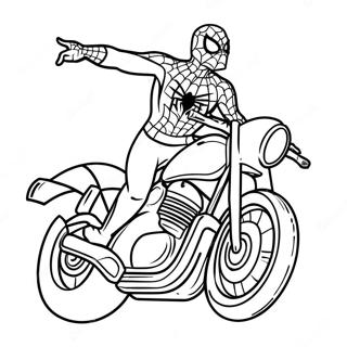 Spiderman Motorcykel Farvelægningsider