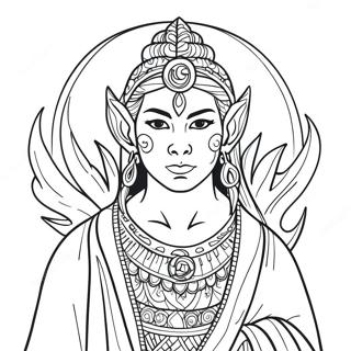 Akaza Med Braendende Baggrund Farvelaegningsside 114685 50445