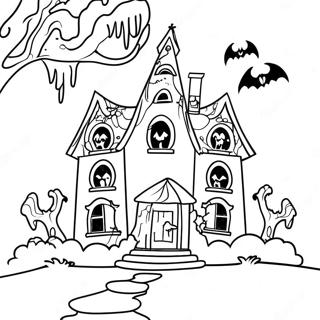 Hjemsogt Hus Med Skrig Farvelaegningsside 114712 50470