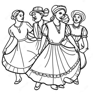 Traditionelle Argentinske Dansere Farvelaegningsside 114971 50673