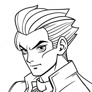 Josuke Higashikatas Unikke Frisyr Farvelaegningsside 115177-50836