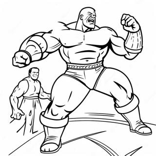 Dynamisk Wwe Actionscene Farvelaegningsside 115253 50888