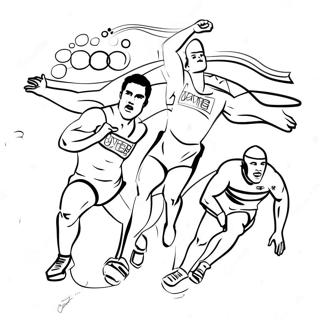 Olympiske Atleter I Aktion Farvelaegningsside 115407-51001