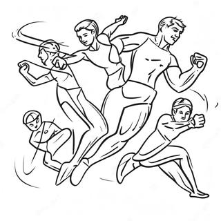 Olympiske Atleter I Aktion Farvelaegningsside 115407-51003