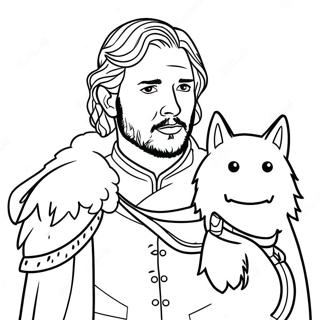 Jon Snow Med Ghost Farvelaegningsside 115742 51267