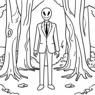 Skraemmende Slenderman I Skoven Farvelaegningsside 115767-51283