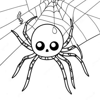 Skraemmende Edderkop I Et Spind Farvelaegningsside 11609 2799