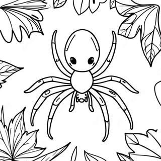 Realistisk Edderkop Pa Et Blad Farvelaegningsside 11611 733