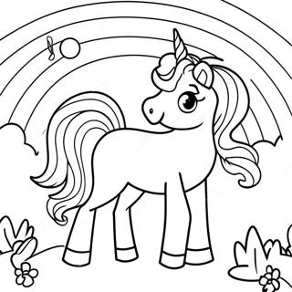 Regnbue Fodselsdags Enhjorning Farvelaegningsside 116312-51710